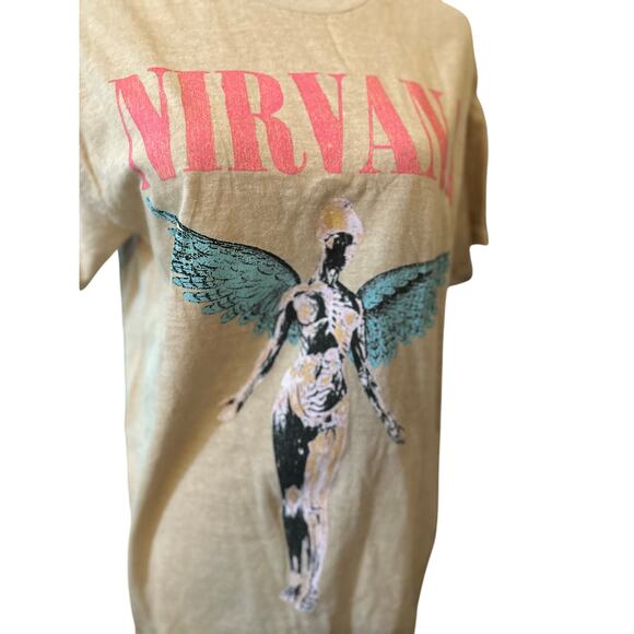 Nirvana In Utero Vintage Washed Tee, Beige, Unisex, Sz Small, Grunge, 90s, NWOT - Picture 1 of 5